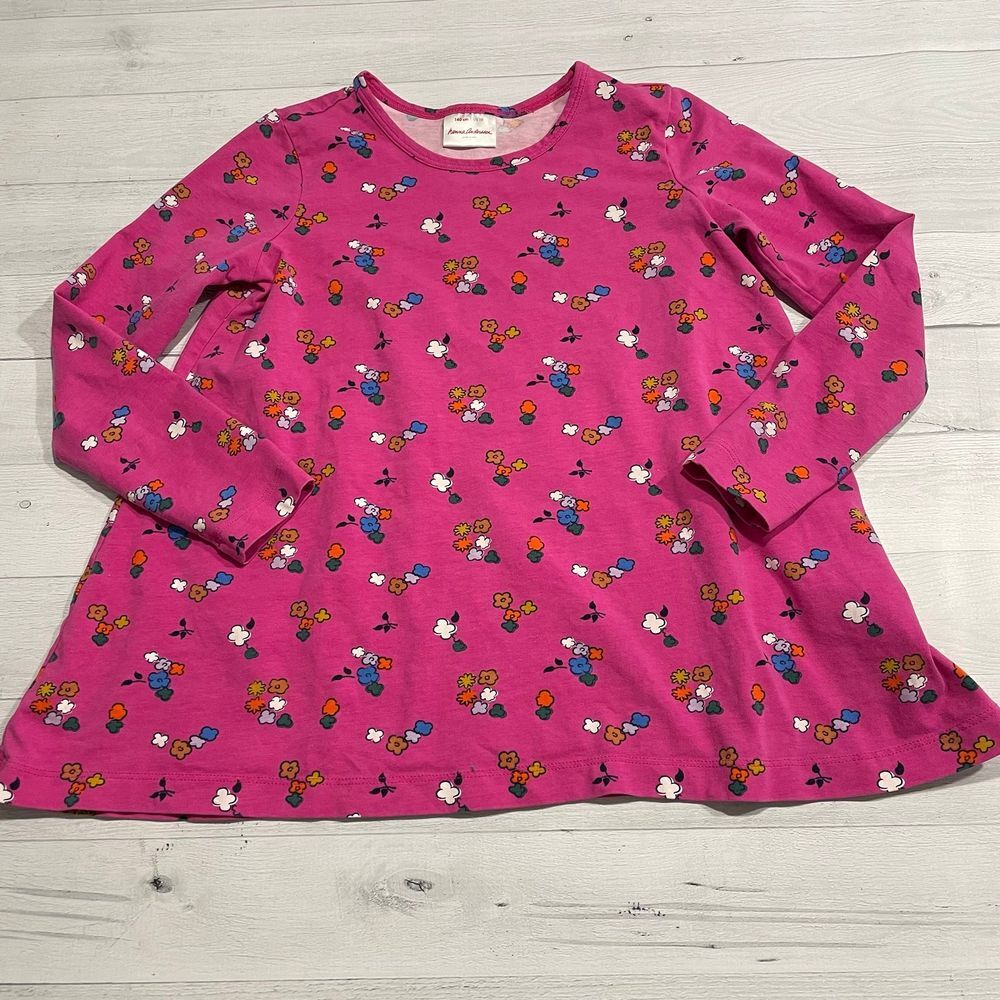 Hanna andersson girls floral long sleeve shirt 140/10